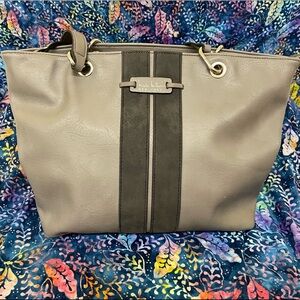 Nicole Miller vegan leather large shoulder bag